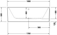 Vorschau: Duravit Happy D.2 Plus freistehende Badewanne rechteckig 180x80cm, weiß/graphit