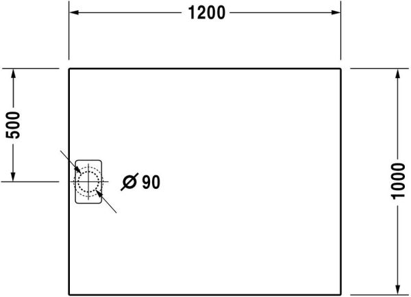 Duravit Stonetto Duschwanne rechteckig 100x120cm, Mineralguss