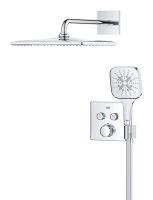 Vorschau: Grohe Grohtherm SmartControl Duschsystem, eckig, Thermostat, Rainshower Kopfbrause, chrom