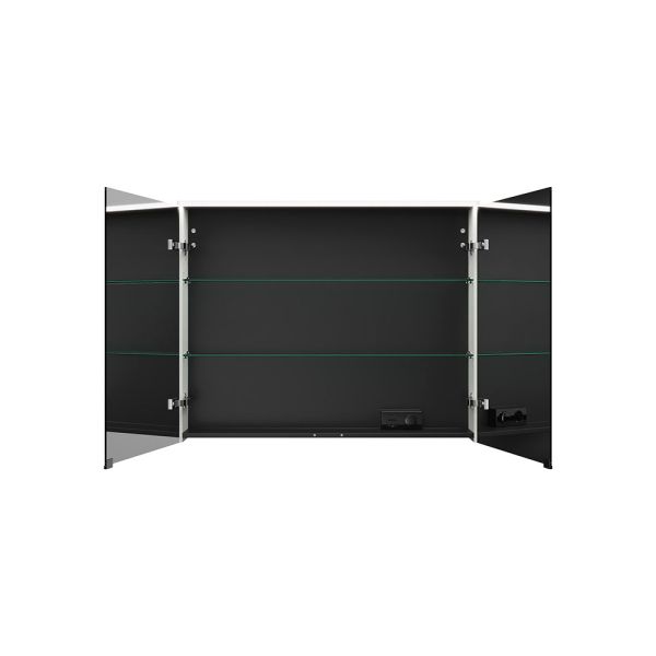 Burgbad Eqio Spiegelschrank mit horizontaler LED-Beleuchtung und 2 Spiegeltüren, 100x80cm