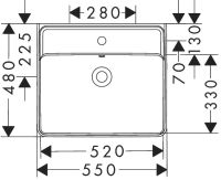 Vorschau: hansgrohe Xanuia Q Aufsatzwaschtisch geschliffen 55x48cm mit Überlauf, weiß