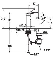 Vorschau: KWC DOMO 6.0 Einhand-Bidetmischer mit Ablaufgarnitur, chrom