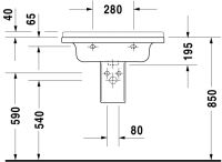 Vorschau: Duravit Starck 3 Möbel-Waschtisch rechteckig 70x49cm, mit 1 Hahnloch, mit Überlauf, weiß 0304700000