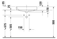 Vorschau: Duravit Happy D.2 Aufsatzbecken 60x46cm rechteckig, mit Überlauf und 1 Hahnloch, weiß