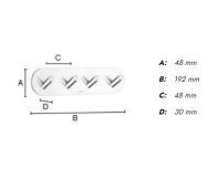 Vorschau: Smedbo Round Design selbstklebende Viererhakenleiste, chrom