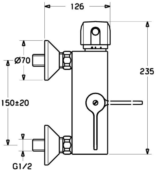 Hansa Hansatempra Brause-Thermostat-Batterie, chrom