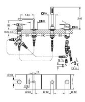 Vorschau: Grohe Allure 4-Loch-Einhand-Wannenrandarmatur mit Stab-Handbrause