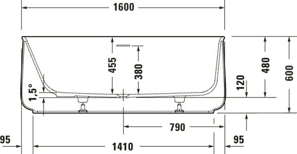 Duravit Zencha freistehende Badewanne oval 160x85cm, weiß