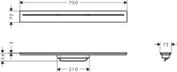 Vorschau: Axor Drain Fertigset Duschrinne 70cm, chrom