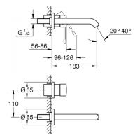 Vorschau: Grohe Essence 2-Loch-Waschtischbatterie Ausladung 183mm, warm sunset