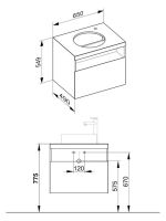 Vorschau: Keuco Stageline Waschtischunterbau f. Keramik-Waschtisch m. Hahnlochbohrung rechts, o. Elektrik, 65cm 32855180000