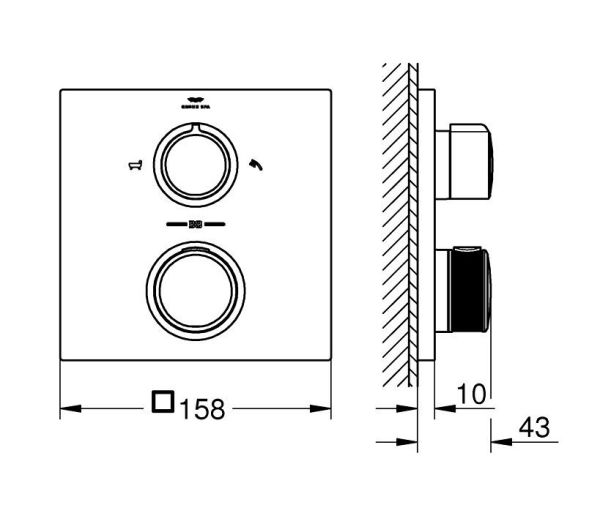 Grohe Allure Thermostat-Wannenbatterie mit integrierter 2-Wege-Umstellung