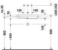 Vorschau: Duravit Universal Einbauwaschtisch rechteckig 58x41,5cm, ohne Überlauf, mit Wondergliss, weiß 03175800291