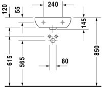 Vorschau: Duravit D-Code Handwaschbecken 45x340cm, ohne Überlauf, ohne Wondergliss, weiß 0707450000