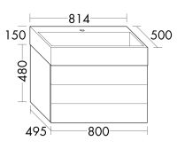 Vorschau: Burgbad Crono Mineralguss-Waschtisch 81,4x63x50cm mit Unterschrank, 2 Auszüge SEUU081F1786C0001G0000