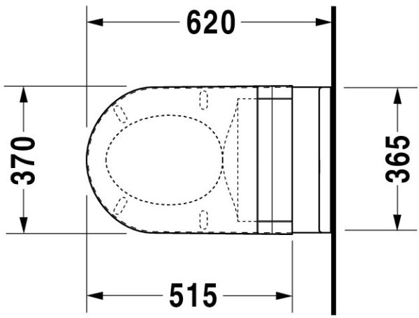 Duravit Starck 3 Wand-WC 62x36,5cm, oval, Durafix, weiß