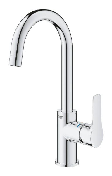 Grohe Eurosmart Waschtischbatterie L-Size mit Push-Open Ablaufgarnitur, schwenkbar, chrom