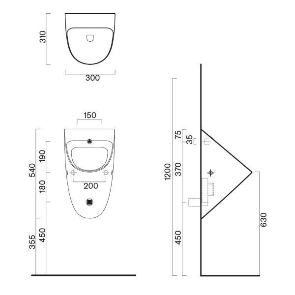 Catalano Comfort Urinal, spülrandlos