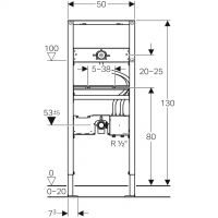 Vorschau: Geberit Duofix Element für Waschtisch, 130cm, Wandarmatur mit UP-Funktionsbox